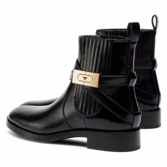 Tory Burch READ THE DESCRIPTION! T-HARDWARE CHELSEA BOOT Black 8 Booties - Picture 3 of 6